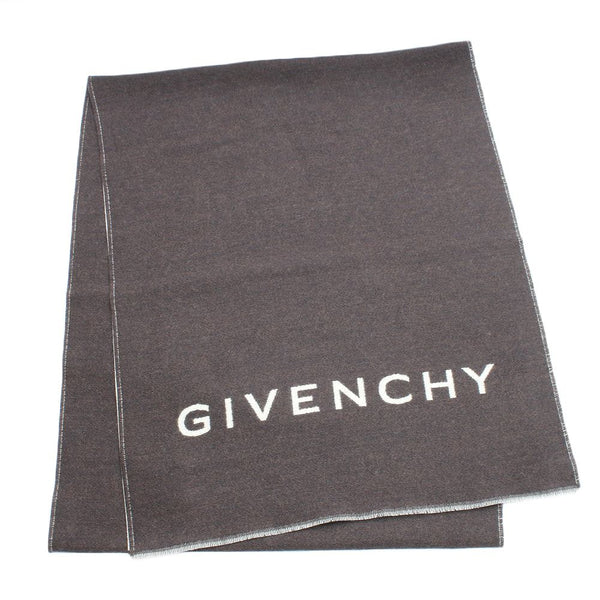 ジバンシィ GIVENCHY マフラー GV3518-J4546-4 メンズ ビッグロゴ ブラウン ホワイト